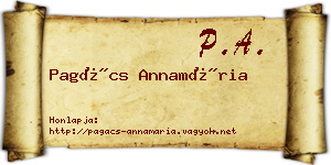 Pagács Annamária névjegykártya